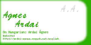 agnes ardai business card